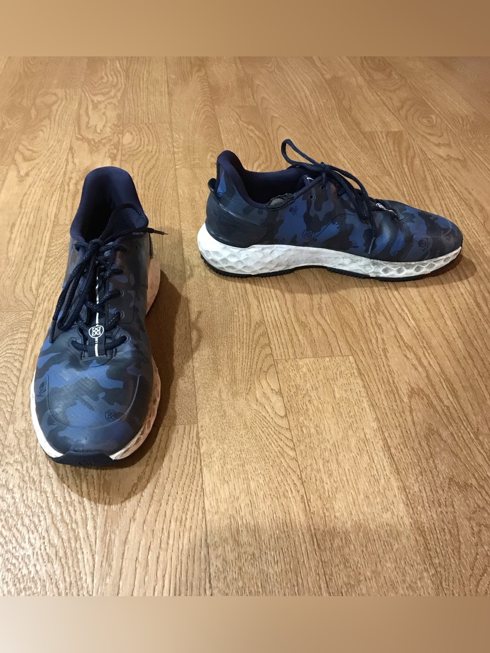 G/FORE MG4+ Golf Shoes GFore Spikeless GMF000019 Blue/Black Camo Mens Size 12